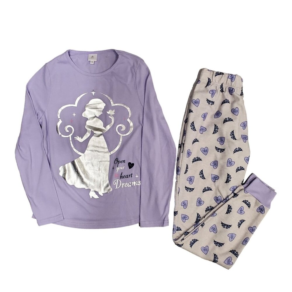 Disney Princess Pajama Set Girls Long Sleeve Top and Jogger Pants Size Small